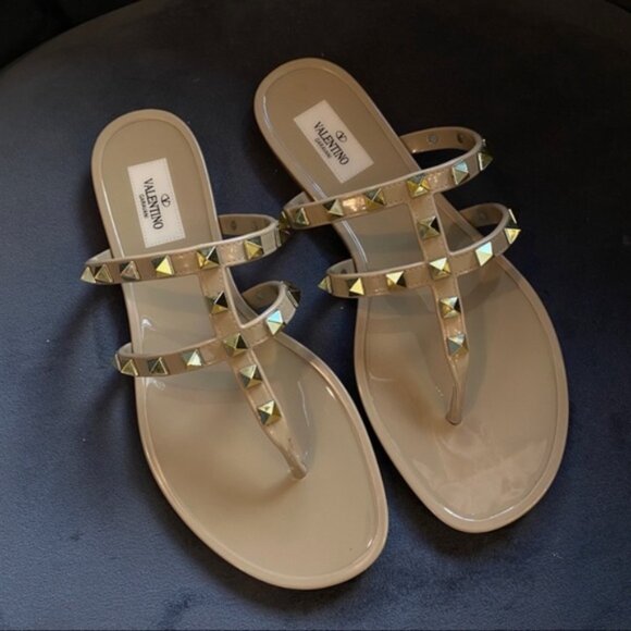 Valentino Shoes - Valentino Garavani Rockstud Jelly Thong Flat Sandals